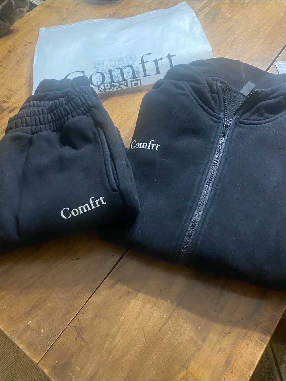 Comfrt Matching SET CLOUD Midnight  Color ZIPPERED HOODIE AND SWEATPANTS